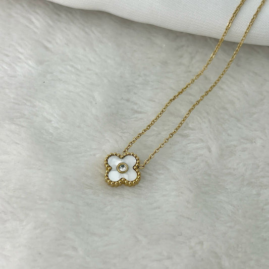 Clover White Locket